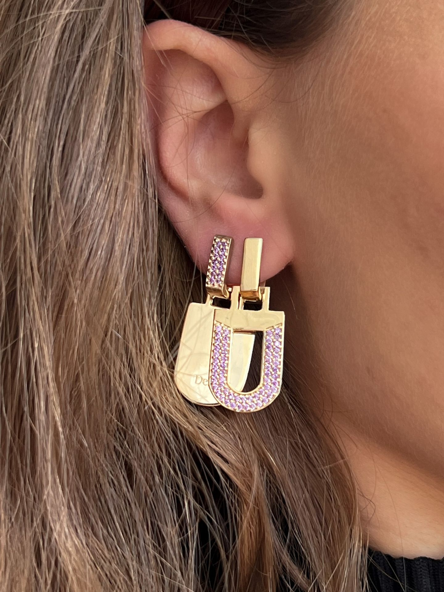 REFLEXO purple earring Gold
